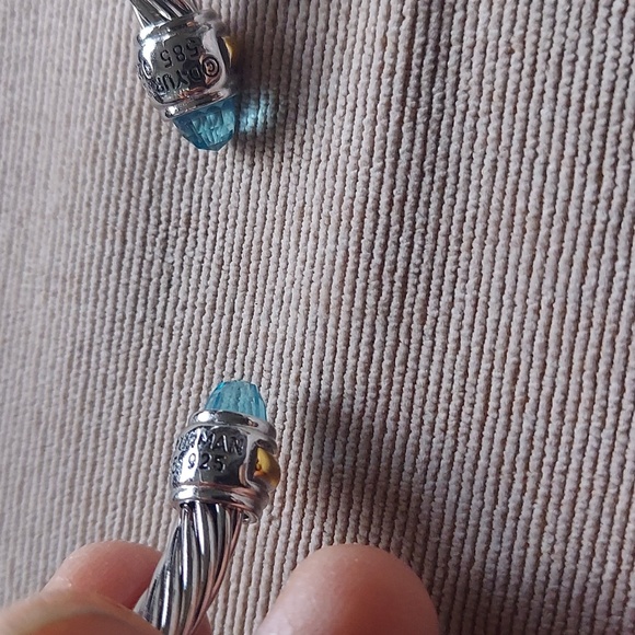 🌹David Yurman 5mm Cable Bracelets W Topaz, L - Picture 3 of 6